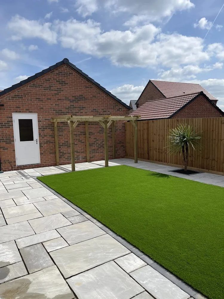 Pergola with paving