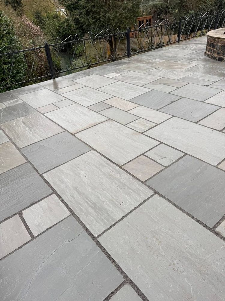 New patio slabbing laid in a Grantham garden